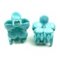 Lot de 2 pinces cheveux crabe fleur - bleu