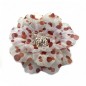 Broche clip grosse fleur pois 13cm