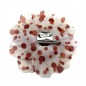 Broche clip grosse fleur pois 13cm