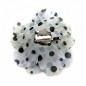Broche clip grosse fleur pois 13cm