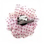 Broche clip fleur petit pois 9cm
