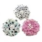 Broche clip fleur pois 9cm