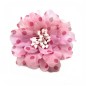 Broche clip fleur pois 9cm