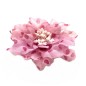 Broche clip fleur pois 9cm