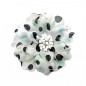 Broche clip fleur pois 9cm