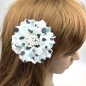 Broche clip fleur pois 9cm