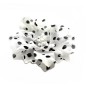 Broche clip fleur pois 9cm