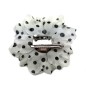 Broche clip fleur pois 9cm