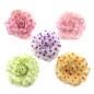 Broche clip fleur motif pois 8cm Broche clip fleur motif pois 8cm