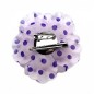 Broche clip fleur motif pois 8cm Broche clip fleur motif pois 8cm