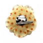 Broche clip fleur motif pois 8cm Broche clip fleur motif pois 8cm
