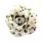 Broche clip fleur motif pois 8cm Broche clip fleur motif pois 8cm