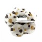 Broche clip fleur motif pois 8cm Broche clip fleur motif pois 8cm
