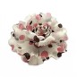 Broche clip fleur motif pois 8cm Broche clip fleur motif pois 8cm