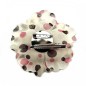 Broche clip fleur motif pois 8cm Broche clip fleur motif pois 8cm