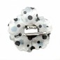 Broche clip fleur motif pois 8cm Broche clip fleur motif pois 8cm