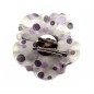 Broche clip fleur motif pois 8cm Broche clip fleur motif pois 8cm