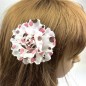 Broche clip fleur motif pois 8cm Broche clip fleur motif pois 8cm