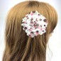 Broche clip fleur motif pois 8cm Broche clip fleur motif pois 8cm