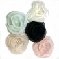 Broche clip voile fleur et perles 12cm