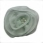 Broche clip voile fleur et perles 12cm