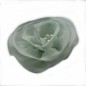 Broche clip voile fleur et perles 12cm
