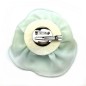 Broche clip voile fleur et perles 12cm