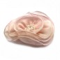 Broche clip voile fleur et perles 12cm Broche clip voile fleur et perles 12cm