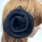 Broche clip voile fleur et perles 12cm