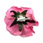 Broche clip fleur rose 12cm