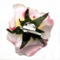 Broche clip fleur rose 12cm
