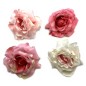 Broche clip fleur rose 12cm