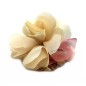 Broche clip fleur satin et voile 8.5cm