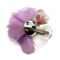 Broche clip fleur satin et voile 8.5cm