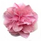 Broche clip fleur en satin plissé et voile 14cm