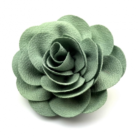 Broche clip fleur en tissu crêpe 10cm
