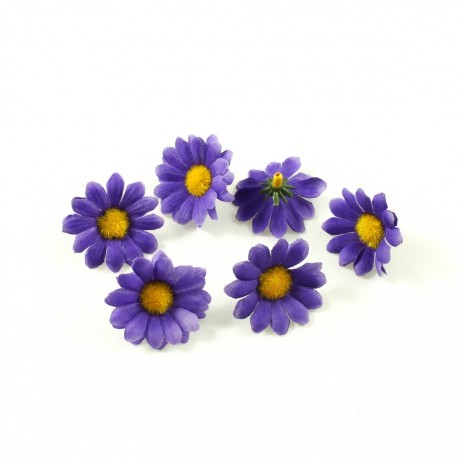 Lot de 10 fleurs marguerites sans tige - Violet