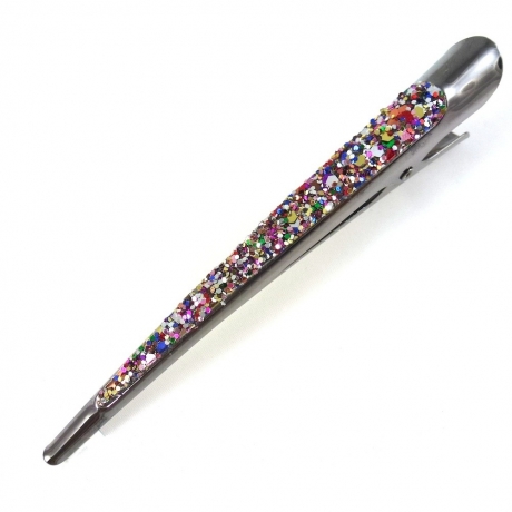 Grande pince cheveux concorde paillette 13cm - multicolore