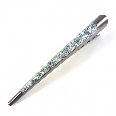 Grande pince cheveux concorde paillette 13cm - argenté
