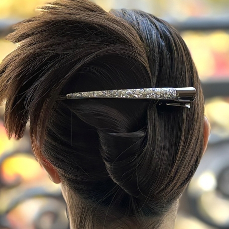 Grande pince cheveux concorde paillette 13cm - argenté