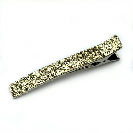 Grande pince cheveux paillettes 12.5cm - doré