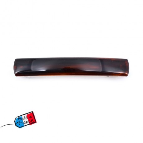 4 barrettes cheveux classique rectangulaire "Made in France" 7.5cmx1.2cm marron
