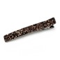 Grande pince cheveux paillettes 12.5cm - marron