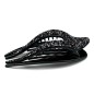 Pince à cheveux plate paillette 11.5cm - noir/argenté