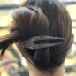 Pince à cheveux plate paillette 11.5cm - noir/argenté