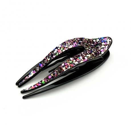Pince à cheveux plate paillette 11.5cm - multicolore