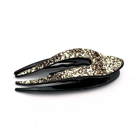 Pince à cheveux plate paillette 11.5cm - doré