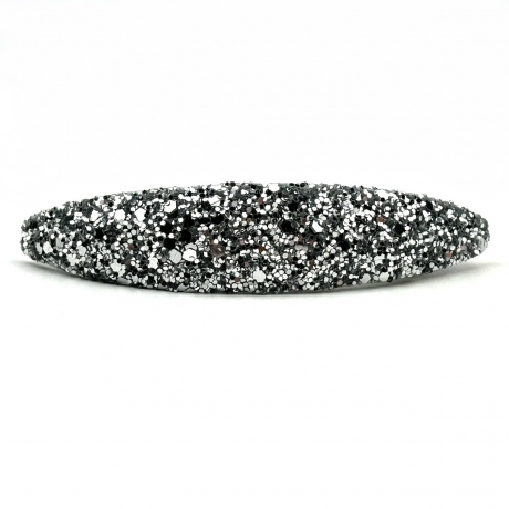 Barrette cheveux paillette ovale - argenté