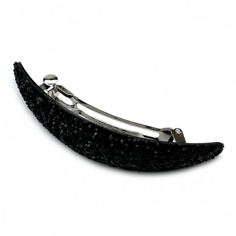 Barrette cheveux paillette ovale - noir