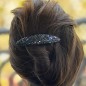 Barrette cheveux paillette ovale - noir Barrette cheveux paillette ovale - noir